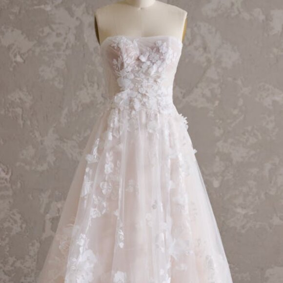 Maggie Sottero - Laila A-Line Strapless 3D Floral Wedding Gown - Picture 3 of 8